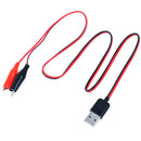 1Pc Alligator Test Clips Clamp to USB Male Connector Power Supply Adapter Cab_