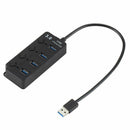 1Pc 4Port USB 3.0 Hub Splitter AC Power Adapter For PC 5Gbps + US Plug TIC QAE