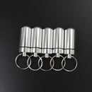 5 Pcs Waterproof Aluminum Pill Box Case Drug Container Holder Keyring LJ