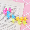 12 star multi-coloured translucent assorted push pins drawing cork board officJR