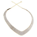 Fashion Jewelry Chain Pendant Crystal Choker Chunky Statement Bib Necklace Ho3c
