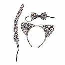 Leopard Print Set Ears Tail Bow Tie Bowtie Fancy Dress Outfit Coat L1P4