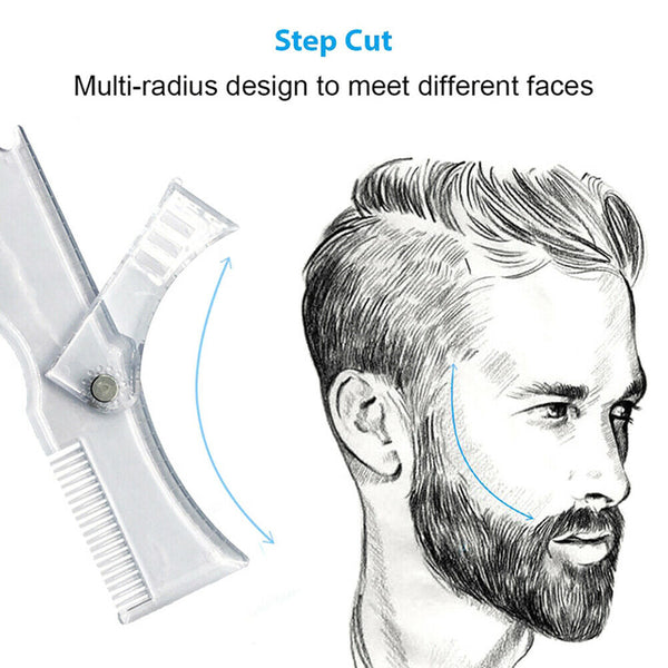 Rotating Men Beard Shaping Styling Template Comb All-In-One Beard Stencil ZYBX