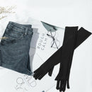 5X(Lady Satin Gloves Formal Party Festival Long Black V5V2)