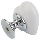 4pcs Handle Ceramic Door Knob Heart Shape for Closet Drawer White P7R1