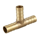 Brass T Hose Barb Connector Adapter for 10mm Inner Dia Air Gas Pipe
