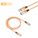 3 Pin XLR Male to Female Extension Cord Cable Audio Wire Mic Amplifier Orange