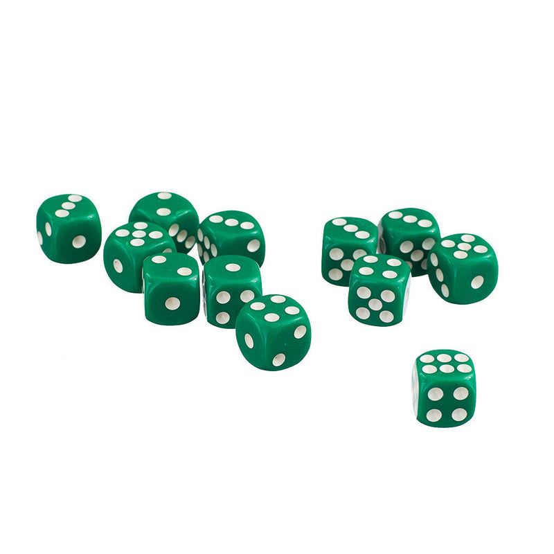 Lot 50x 12mm Opaque Six Sided Spot Dice Games D6 for D&D RPG Gaming Green