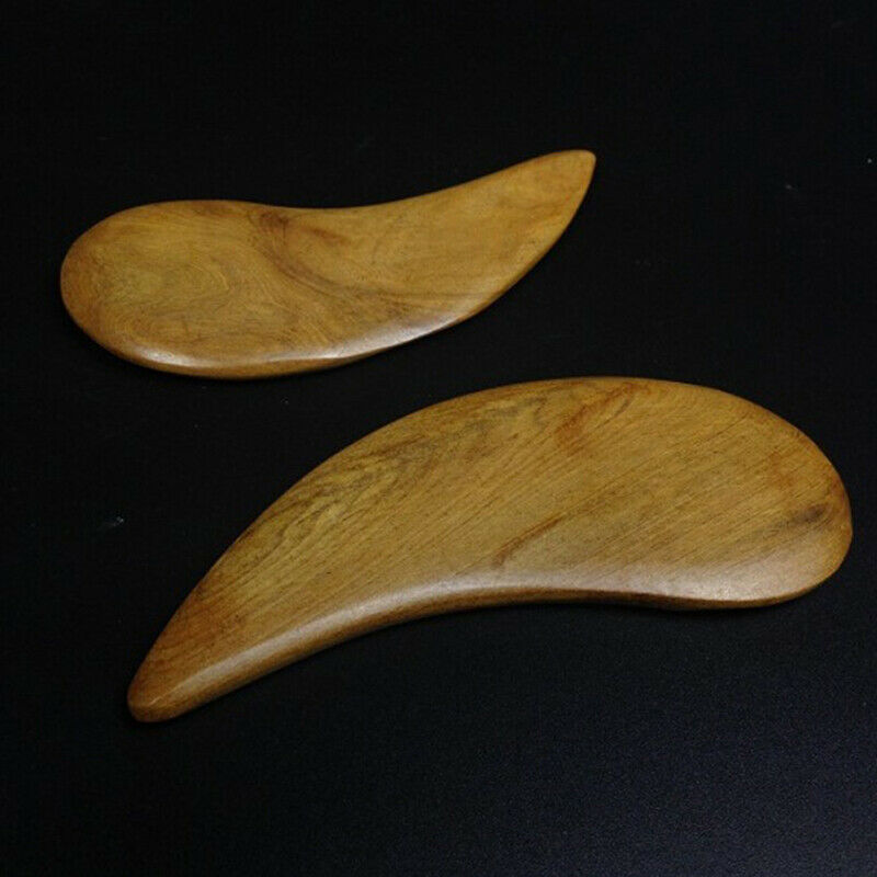 1PC Fragrant Wood Massager Small Leaf-shaped Wooden Scraper Tool Body Care S.kz