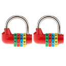 2 Pieces 4 Dial Letter Combination Padlock Travel Luggage Suitcase Lock Red