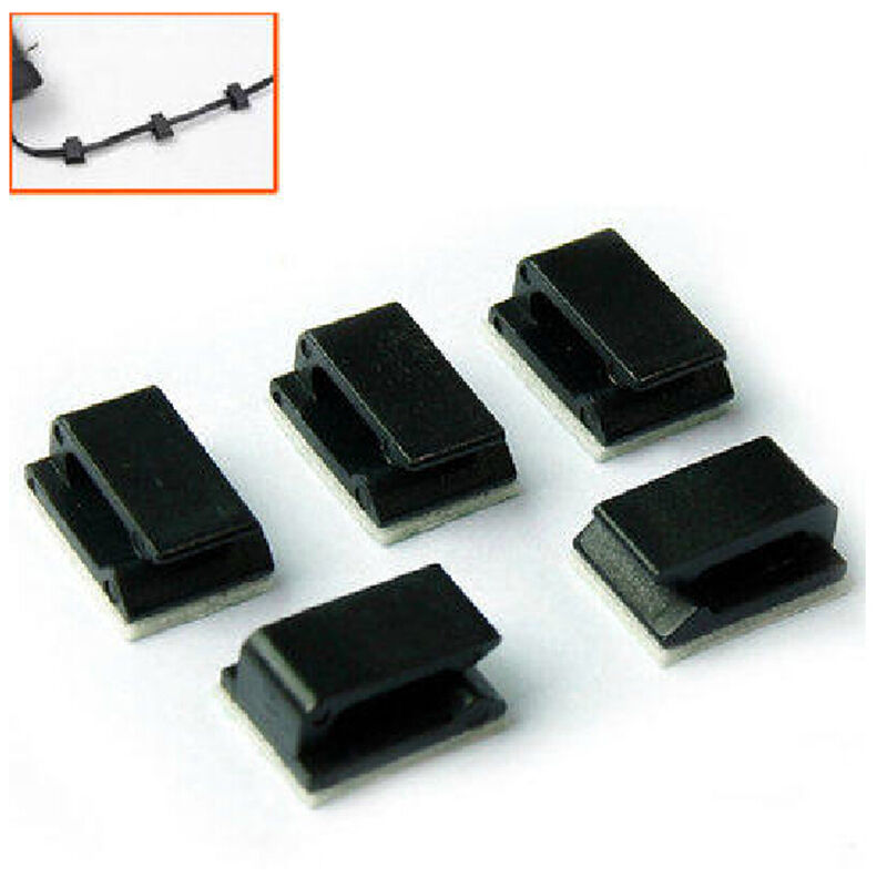 20x Car Wire Cord Cable Holder Tie Clips Fixer Organizer Drop Adhesive Clamp Ew