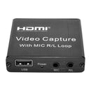 Video Capture Card USB 1080P HDMI Game Capture Device with Mic R/L Loop Full HD