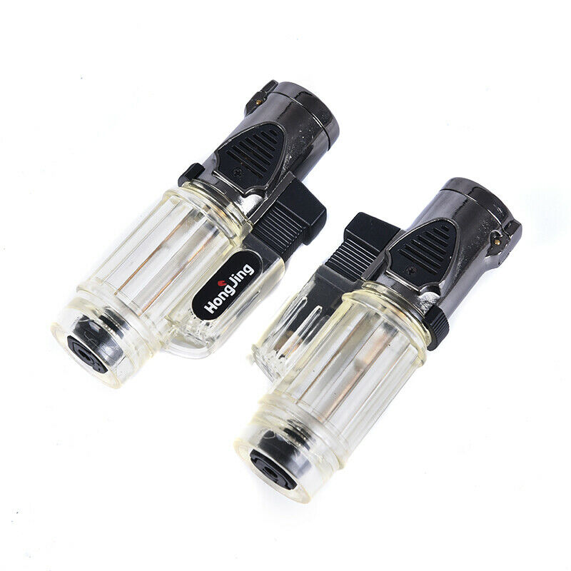 1pc 3 Nozzles Torch Gas Lighter Windproof Jet Butane Turbo Lighter 3 Fi%!