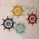 11'' Nautical Beach Wooden Ship Steering Wheel Bedroom Wall Decor Dark Blue