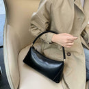 Fashion Women Handbag Purse Leather Shoulder Bag Solid Color Totes (Black)
