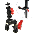 Multi-functional Ballhead Clamp With Bottom Clip Double Ball Adapter Monitor Arm