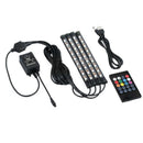4x DC12V 9 LED RGB Car Interior Atmosphere Footwell Strip Light USB Charger