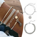4* Alloy Smooth Fringed Bracelet Chain Beads Bracelet Adjustable Gift Valen H1I2