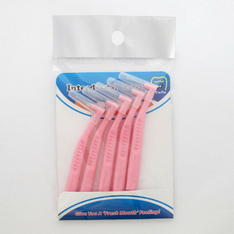 5Pcs L shaped interdental brush toothbrushes soft dental interdental oral car Gn