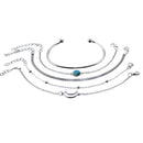 5Pcs/Set Women Faux Turquoise Hollow Moon Adjustable Bracelet Bangle Jewelry Hot