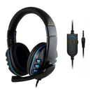 3.5mm Wired Gaming Headset Headphones with Mic for PS4 Xbox One PC (Blue)