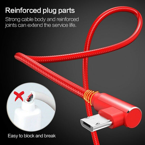 1m USB Data Sync Cable fast Charging Cable 90 Degree Right Angle for Andori Z6W7