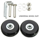 1 Pair Luggage Suitcase Replacement Wheels Axles Wrench Deluxe Universal Wheel