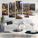 5pcs Unframed Modern Art Oil Painting Deers Huge Home Wall Art Decor On PVC