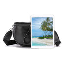 Soft Leather Women Crossbody Shoulder Bags Shell Messenger Handbags (Black)
