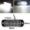 12-24V 4-LED 4W Car Truck Emergency Warning Flash Strobe Light Bar Lamp White