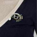 Prom Gem Rhinestone Crystal Angel Eye Tear Drop Brooch Fancy Pin Decor Part F5X5