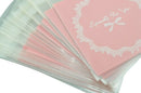 100 Pcs Self Seal Adhesive Opp Bag Round Lace Bow for Candies Cookies U7O4