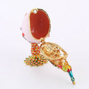 Full Diamante Metal Crafts Jewelry Trinket Box Peacock Egg Christmas Wedding