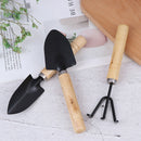 3Pcs/set Mini Garden Tool Sets Shovel Rake Spade Bonsai Tools Set Wooden HandlOZ