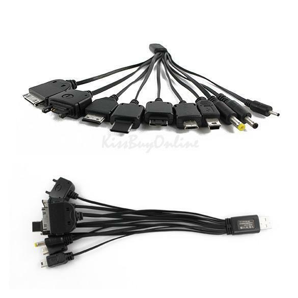 10 in 1 Portable USB Multi-ports Charging Charge Cable Adpater for Mobile Phone