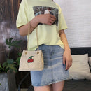 Bohemia Straw Bags Women Shoulder Bag Messenger Rattan Bags Cherry Embroide