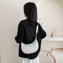 Retro PU Leather Messenger Bag Women Casual Shoulder Handbags Purse (White)