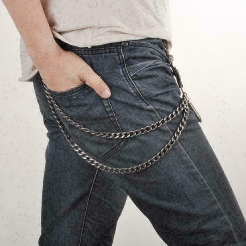 Strong Simple Twist Biker Trucker Key keychain Jean Wallet Chain Y0V9