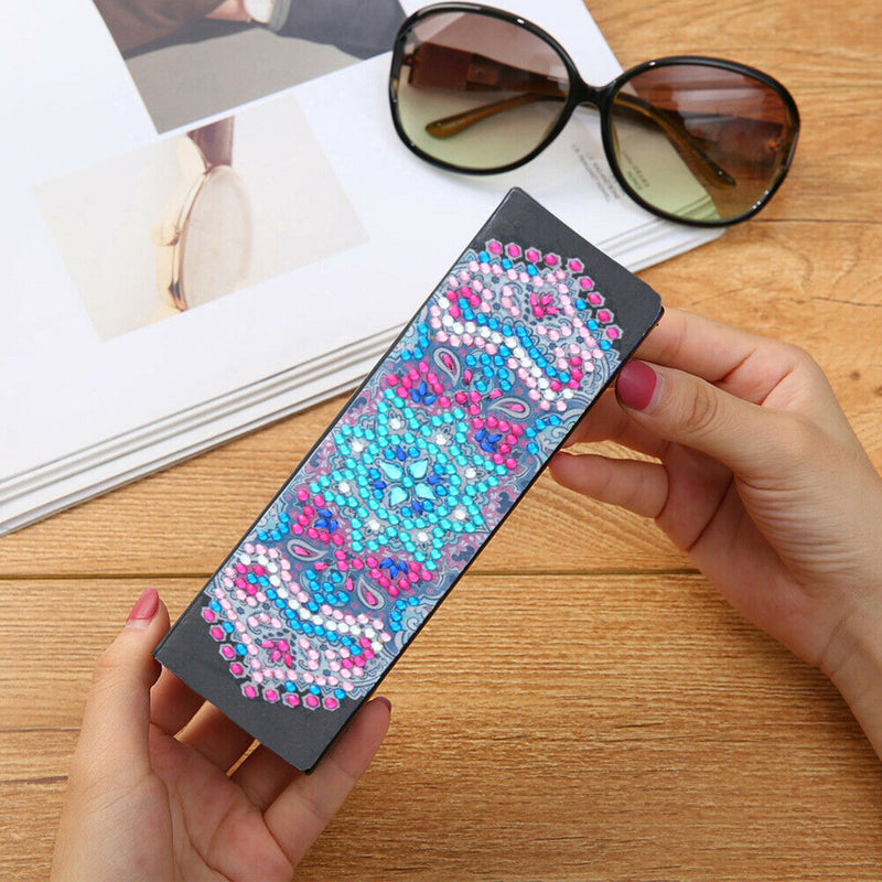 DIY Diamond Painting Leather Eye Glasses Box Travel Sunglasses Storage Case