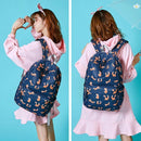Cute Animal Fox Printing School Backpacks Waterproof Women Bag Laptop Backp