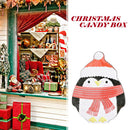 Christmas Decor Tinplate Candy Box Food Container Cartoon Box (Penguin) A