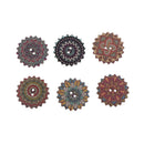 100pcs Mixed Random Gear Painting Round 2 Holes Wood Wooden Buttons for Sewing