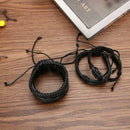 Fashion Korean Leather Weave Bracelet Wristband Braided Men Jewelry
