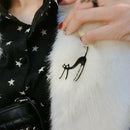 Fashion Jewelry Enamel Cute Cat Collar Brooch Pin Women Party Gift Black