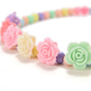 Best Princess Necklace Bracelet Set Jewelry Girls Rose Pattern Gift for Baby TO