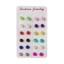 24Pcs Assorted Boho Stud Earrings Set Round Ball Earrings Stud Piercing Earrings