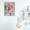 5D DIY Full Drill Diamond Painting Pink Flowers Cross Stitch Embroidery Kit