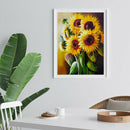 Painting By Numbers Kit DIY Sun Flowers Hand Painted Canvas Oil Art Picture A