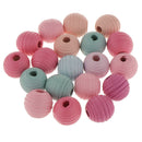 20Pcs Wood Beads Multicolor Wood Charms LOT Jewelry Findings For DIY