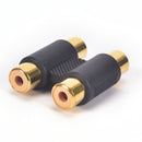 Double 2 x RCA Phono Coupler Female to Female Audio Video Connector Adaptor G ES